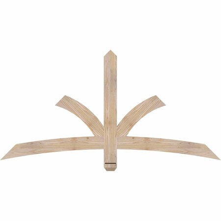 Ekena Millwork Davenport Smooth Timber Gable Bracket, Douglas Fir, 60"W x 30"H x 1 1/2"D x 3 1/2"F, 12/12 Pitch GBW060X30X0204DAV00SDF